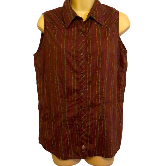 Twenty X Tailored fit Western Sleeveless Blouse Woman Size Large Westerncore - Picture 1 of 6